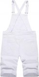 Mens Denim Shorts Bib Overalls Casual Summer Jumpsuit with Pockets