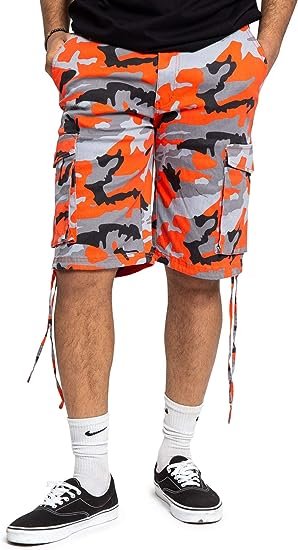 Men's Belted Ripstop Twill Camo Cargo Short